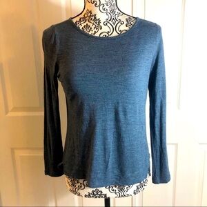Madewell Blue Long Sleeve Top XS Scoop Neck